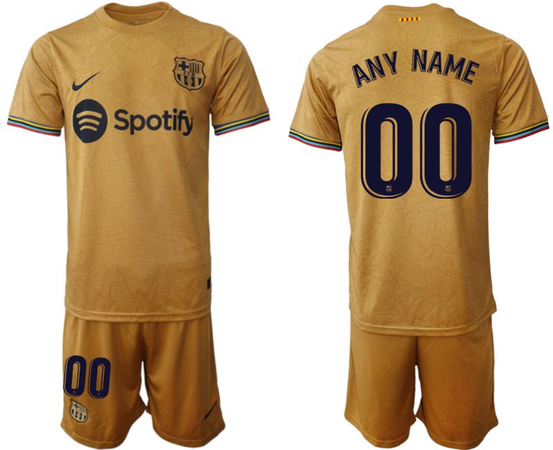 Men 2022-2023 Club Barcelona away yellow customized Soccer Jersey->barcelona jersey->Soccer Club Jersey